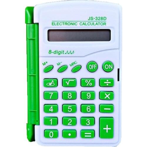8 Digits Portable Student Calculator Mini Kid Children Voice Calculators LCD Screen Button Battery Calculator Office Stationery