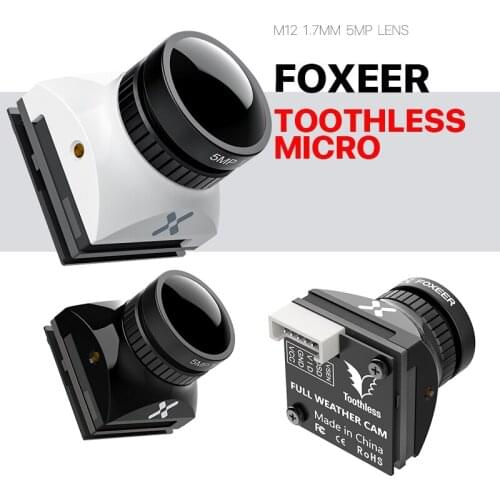 Foxeer FPV camera toothless micro CMOS 1/2 1.7mm 1200TVL PAL NTSC 4:3 16:9 with OSD 4.6-20V natural image for RC FPV drone