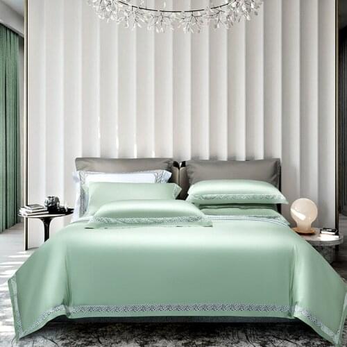 Premium Solid Duvet Cover Set Lace Edge Tencel Bed Linen Euro Luxury Bed Sheet Set King Size Bedclothes