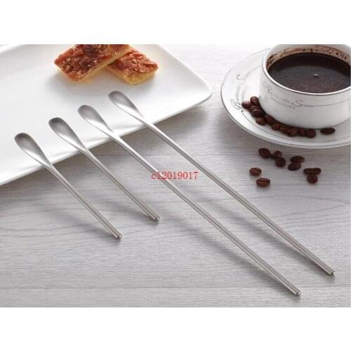 Creative japanese-korean round handle ice spoon 304 stainless steel coffee spoon bar stirring spoon