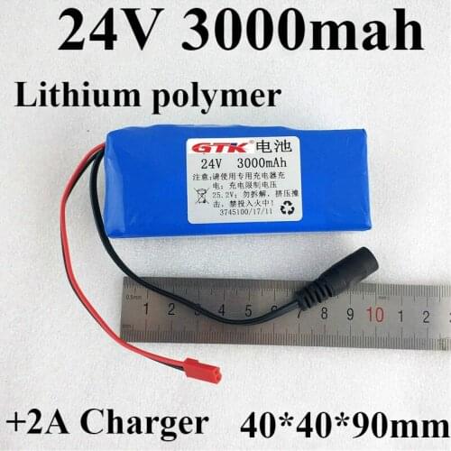 24V 3Ah Lithium polymer bateria 24V li po battery+2A charger for pipeline Pipe robot Traction bed Pedicure bed Electric scooter