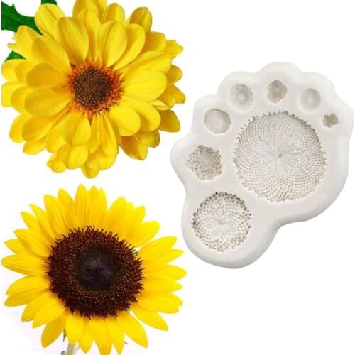 Daisy Sunflower Stamen Silicone Mold Fondant Mould Cake Decorating Tool Chocolate Gumpaste Mold, Sugarcraft, Kitchen Accessories