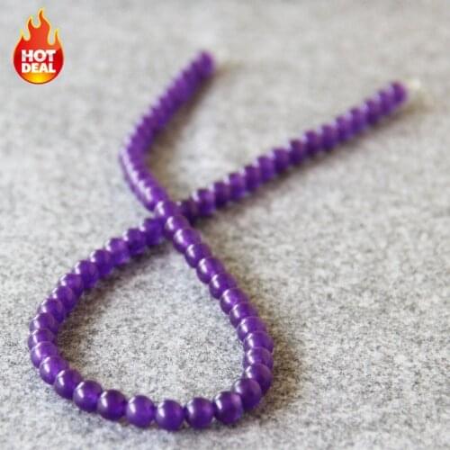 6mm Fashion New Natural Purple Chalcedony Beads Round Shape Hand Made Loose Beads Stone 15inch Jewelry Making Design Wholesale