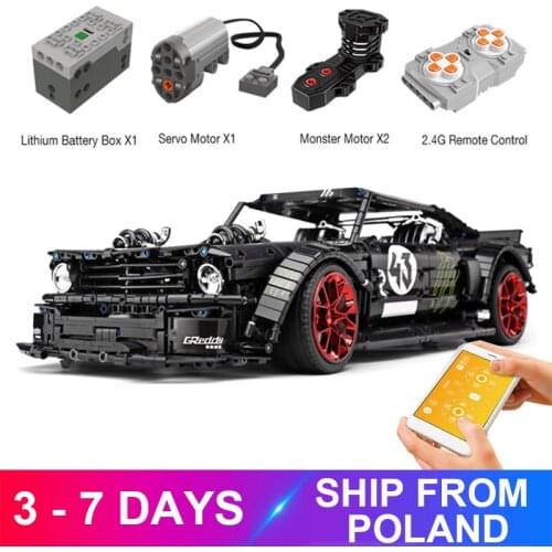 New App RC Car Ford Mustang Hoonicorn With 5292 Motor Compatible MOC-22970 Building Block Bricks Educational Toys Gifts