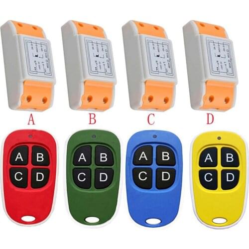 New AC220V 1CH 10A mini wireless remote control switch 4 piece receiver&4 piece Rainbow transmitter garage door / window /lamp