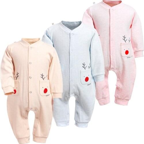 Newborn Baby Clothes Cartoon Rompers Long Sleeve Girls Clothing Autumn Boy Jumpsuits Roupas Bebes Infant Costume Christmas Deer