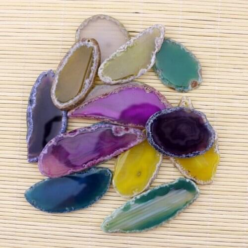 Wholesale 1pcs Dyed Color Drusy Pendant Druzy Geode Beads For Jewelry Making Natural Stone Beads Slice Charm Pendant DIY Beads