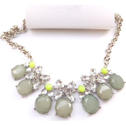 Crystal Choker Necklace New Fashion Candy Color Stone Statement Necklace Jewelry Accessary for Women Factory Cheap Price