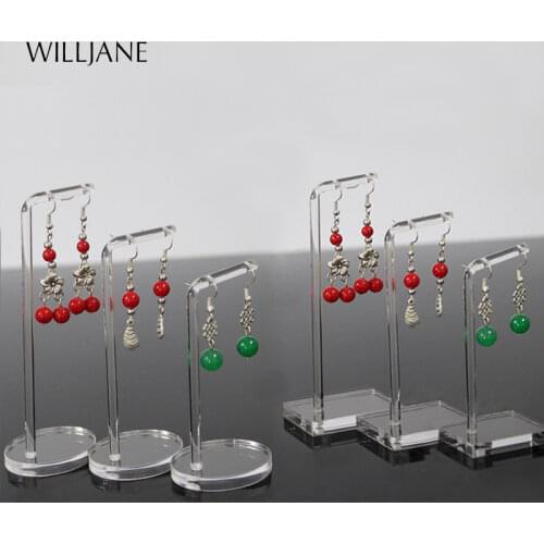 3pcs/lot Clear Acrylic Jewelry Earrings Display Stand Rack Showcase 2 Holes Hanging Earring Holder Organizer Photography Prop