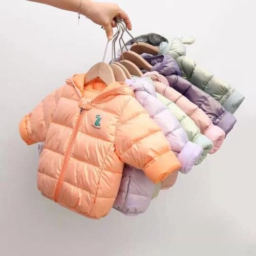 2021 Winter Childrens Outerwear Kids Boys Coats Clothing Baby Girls Down Padded Jacket Fashion Soft Hooded Garment Warming