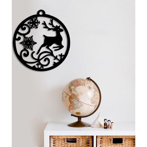 Christmas Decorations Deer Decoration Wall Room Home Accessory Wooden Table 46x50cm