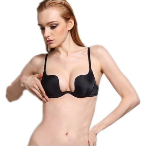 Sexy Deep V girl bra small super push up bra one piece seamless Sexy Lingerie tudent lady Bra sexy Cotton Underwire Brassiere