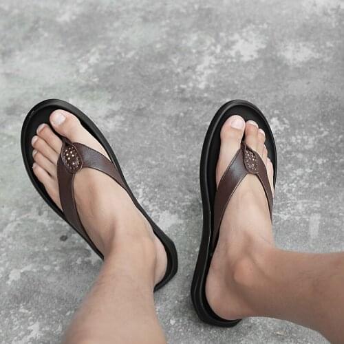 Sandalia Rasteira Sandalen Herren Fish Flip Flops Sandel For Men Sandalias Playa Hombre Sandals Leather Heren Summer Big Size