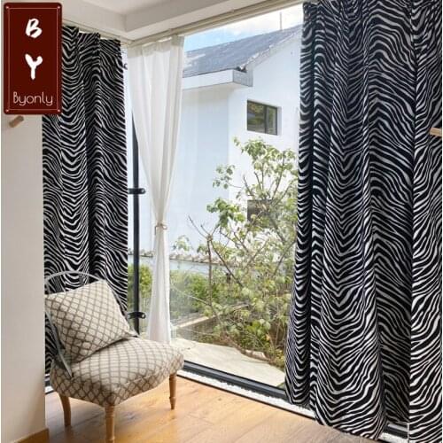 Modern Curtains for Living Room Bedroom Retro Fashion Light Luxury Modern Chenille Jacquard Zebra Pattern Personalized Curtains