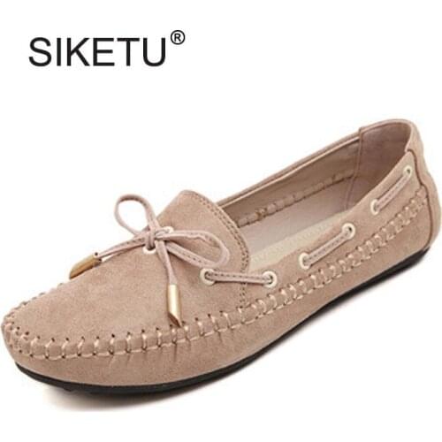 Fashion Bowtie Women Round Toe Slip-on Flats Sweet Ladies Casual Flat Shoes Moccasins Loafers For Women Shoes Women Size 35-41
