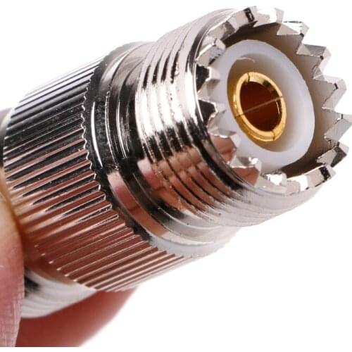 UHF PL-259 SO-239 Female To UHF Female Jack RF Straight Connector Adapter Nickel