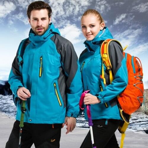 Two Piece Winter Outdoor Jacket Windbreaker Hiking Jackets Softshell Hunting Clothe Waterproof Camping Climbing Jacket Lovers