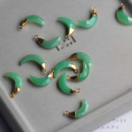 1pcs 925 Sterling Vermeil Silver,Chrysoprase Chalcedony Facated Slice Connector,18.0X15.0mm