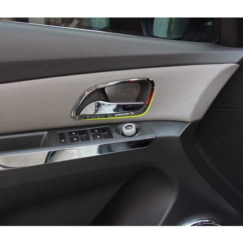 2015 hot ! Chrome ABS interior trim doors hand-clasping decoration ring For Chevrolet Cruze sedan hatchback accessories