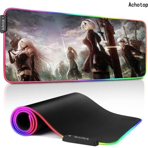 700x300 RGB Nier Automata Gaming Mouse Pad XXL Computer Mousepad Large XL Rubber Speed Desk Keyboard Mouse Pad Desktop Gamer Mat