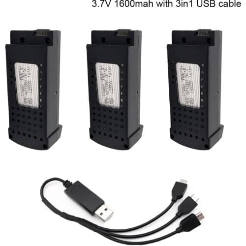 3.7V 1600mAH battery for SG106 RC helicopter toy accessory with 3in1 USB charging cable set high quality battery for SG106