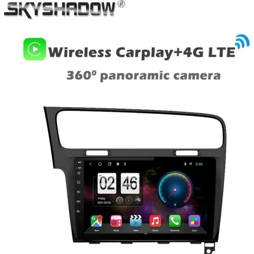 360 Panoramic Camera Carplay 6G+128GB Android 10.0 Car DVD Player GPS WIFI Bluetooth Radio For VW Golf 7 2013-2017 Black Silver