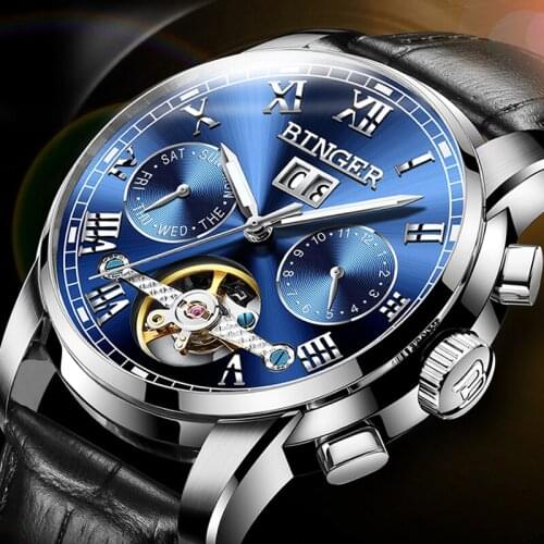 Switzerland BINGER Brand Watch Men Automatic Mechanical Wrist Wristwatch Waterproof Male Clock Relogio Masculino 2019 Hodinky