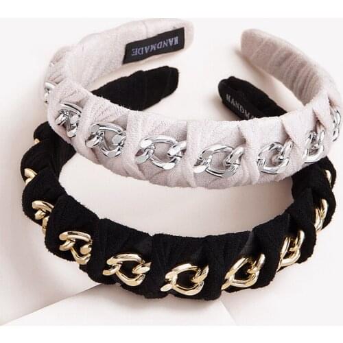 Women Girls Velvet Braided Chain Hairband Headband Adult Hair Accessories