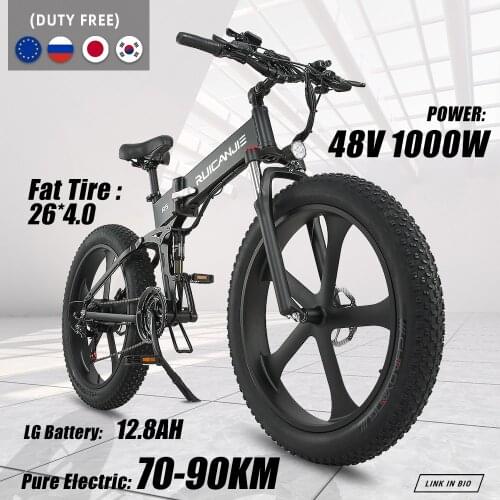 Electric Bicycle 1000W Electric Beach Bike 4.0 Fat Tire Electric Bicycle 48V Mens Mountain Bike Snow Ebike 26inch Bicycle
