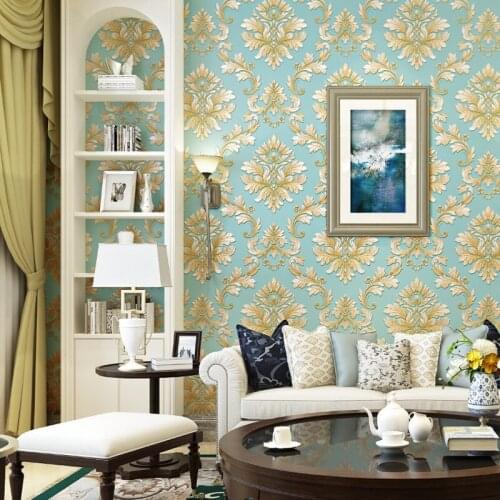 Beibehang European relief relief pressure Damascus wallpaper sofa background restaurant wall paper roll papel de parede for room