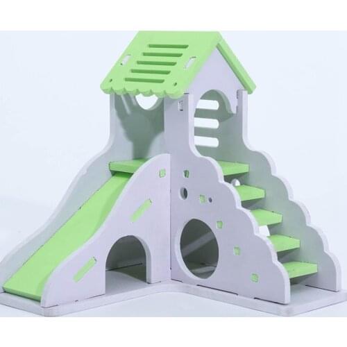Hamster Hideout Safe Double Layer Hamster House Small Pet Hideout Wooden Hamster Hideout Squirrel House Coxeer