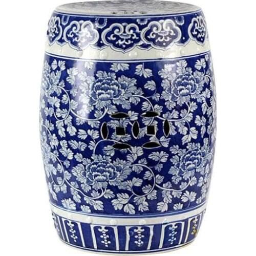 Jingdezhen handmade Ceramic stool Blue And White Plum Porcelain Stool Small Tea Table Toilet porcelain ceramic Stool