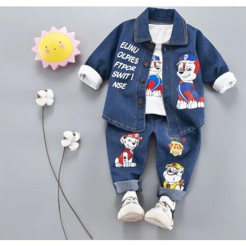 Paw patrol Boy Spring and Autumn Suit New kid Children clothes 1-4 years old baby child Cowboy three-piece suit