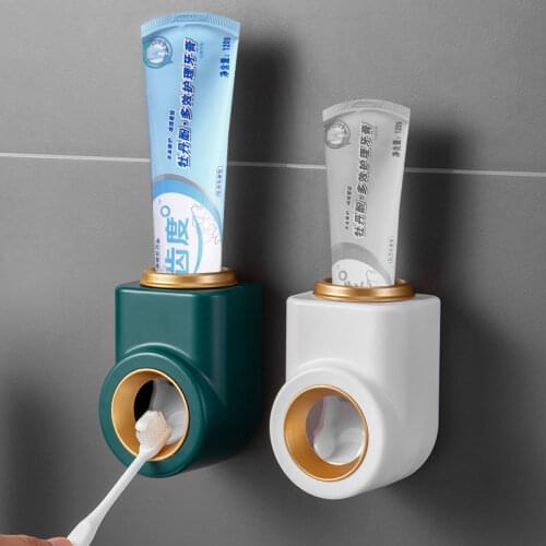 Creative Automatic Toothpaste Dispenser Toothpaste Squeezer Wall Mount Toothbrush Holder Storage Rack Bathroom Accessories Set