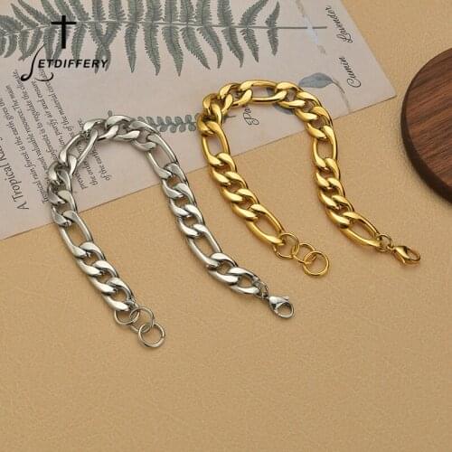 Letdiffery New Trendy 11.5mm Width NK Chain Men Women Stainless Steel Silver Color Gold Simple Punk Chain Bracelet Jewelry Gifts