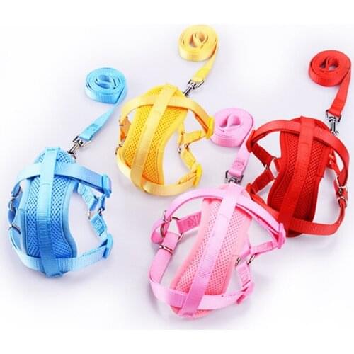 Small Dog Harness Soft Breathable Mesh Nylon Leash Vest Pet For Chihuahua Yorkshire perro gato correa
