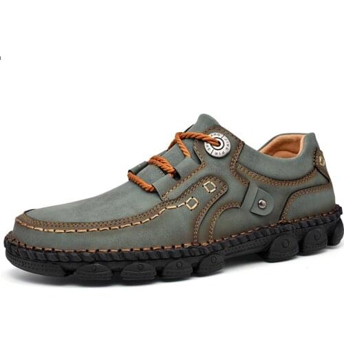 New Autumn Casual Leather Shoes Men Comfortable Soft Leather Men Shoes Breathable Flats Shoe Hot Sale Moccasins Loafers