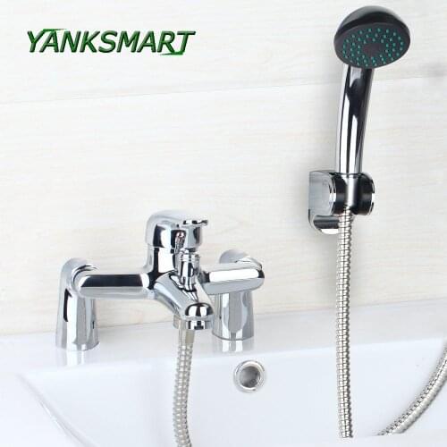 YANKSMART Bathroom Shower Faucet Set Rainfall Bathtub Shower banho de banheira Mixer Brass Shower Bath + Hand Sprayer