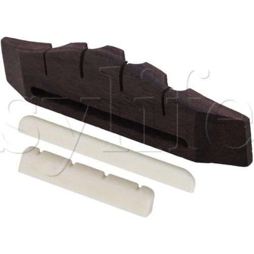 A Set Ukulele 4 String Guitar Rosewood Bridge Piezo Bridge Saddle Nut