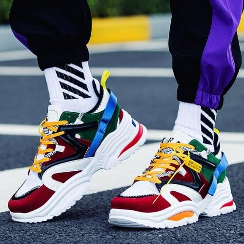 High-soled Non Slip Chunky Sneakers Sport Man Brand Red Sports Shoes Men Running Shoes Sneakers Summer Footwear Sneakrs GMB-1193