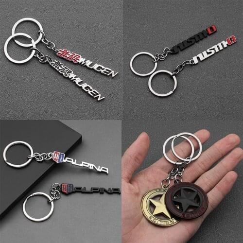 New Metal Car Styling Keychain Key Rings For Nissan Nismo GTR Benz Amg BMW ALIPINA Honda Mugen Jeep Lexus F Toyota Accessories