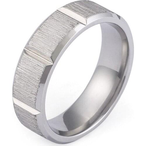 Silver Color Wedding Bands Ring for Women Men Jewelry Unique Matte Stainless Steel Ring Couple Anniversary Gift Amazing