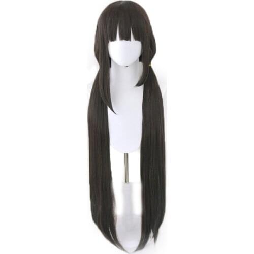 Harukawa Maki Cosplay Wig Game Danganronpa V3 Costume Black Long Straight Play Wigs Halloween Costumes Hair