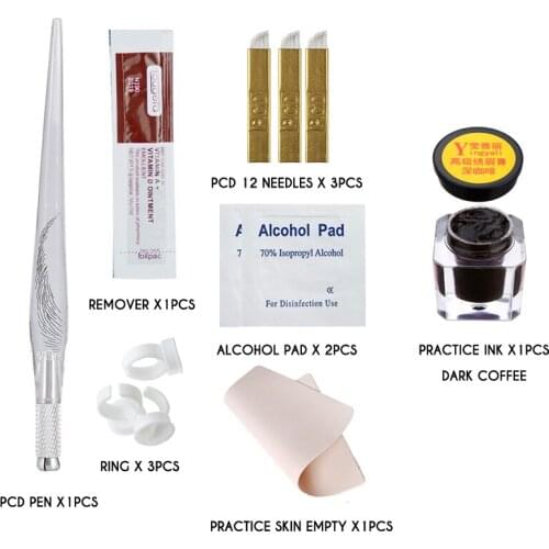 Microblading Practice Kit Permanent Makeup Tattoo Practice Set Tattoo Pen Microblading Needles Practice Skin Tattoo Practice Ink