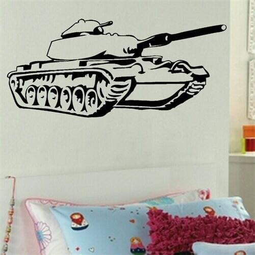 Hot Army Tank Children Bedroom Art Decor Wall Sticker Vinyl Wall Decals Military Tank Removable For Home Decor Wall Mural W-959