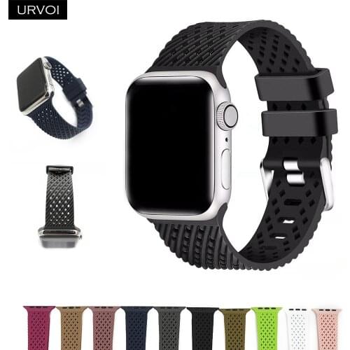 URVOI Sport band for Apple Watch series 6 SE 5 4 3 2 1 soft TPE strap for iWatch wrist with breathable feel design 38 40 42 44mm