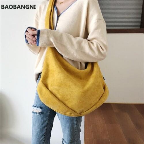Korean Style Big Suede Crossbody Bags For Women Girls Casual School Ladies Shoulder Messenger Bags Summer