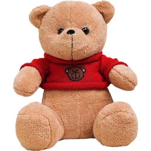 25-55cm Super Soft Lovely Teddy Bear Plush Toy Stuffed PP Cotton Bear with Sweater Plush Huggable Doll for Lovers Valentine Gift