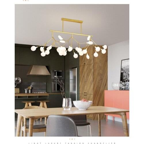 LED Modern Led New Creative Pendant Lights Firfly Black Gold Rectangle Pendant Lamp For Dinning Room Kitchen