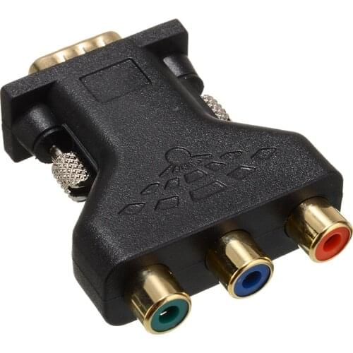 VGA RCA Adapter 3RCA Video Female To HD 15 Pin VGA Converter Style Component Video Jack Adapter